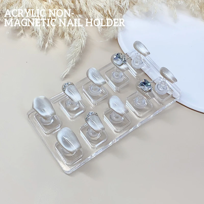 NEW Non-Magnetic Nail Display Acrylic Nail Display Stand Tips Holder Nail Practice Stand Fingernail DIY Manicure Stand Tools