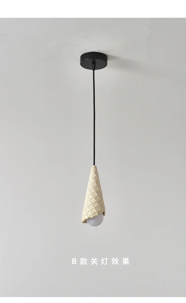

Ceramic Ice Cream Shaped Pendant Lamp LED Children's Room Bedside Light Creative Cute Hanging Nursery Lamp for Kids Room