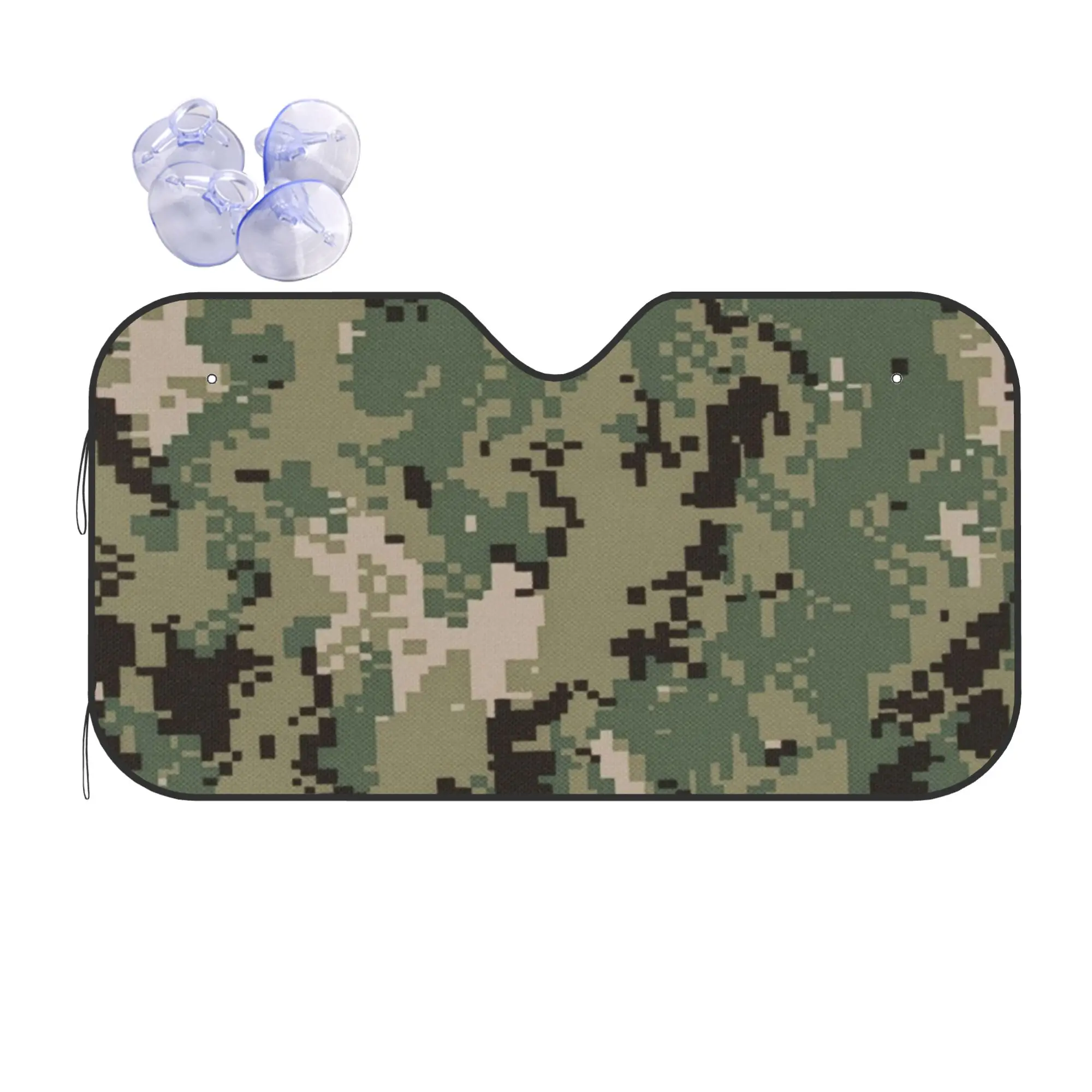 Windshield Sun Shade Car Green Digital Camo Camouflage Solar Reflector Protector  Visor Screen Heat Insulation Cover