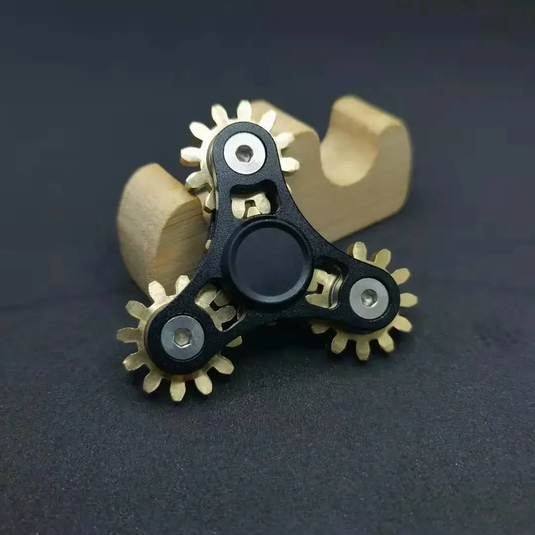 New Double Ferris Gear Fidget Spinner Nine Tooth Linkage Hand Spinner EDC Gear Linkage Finger Gyroscope Toy for Children Adults