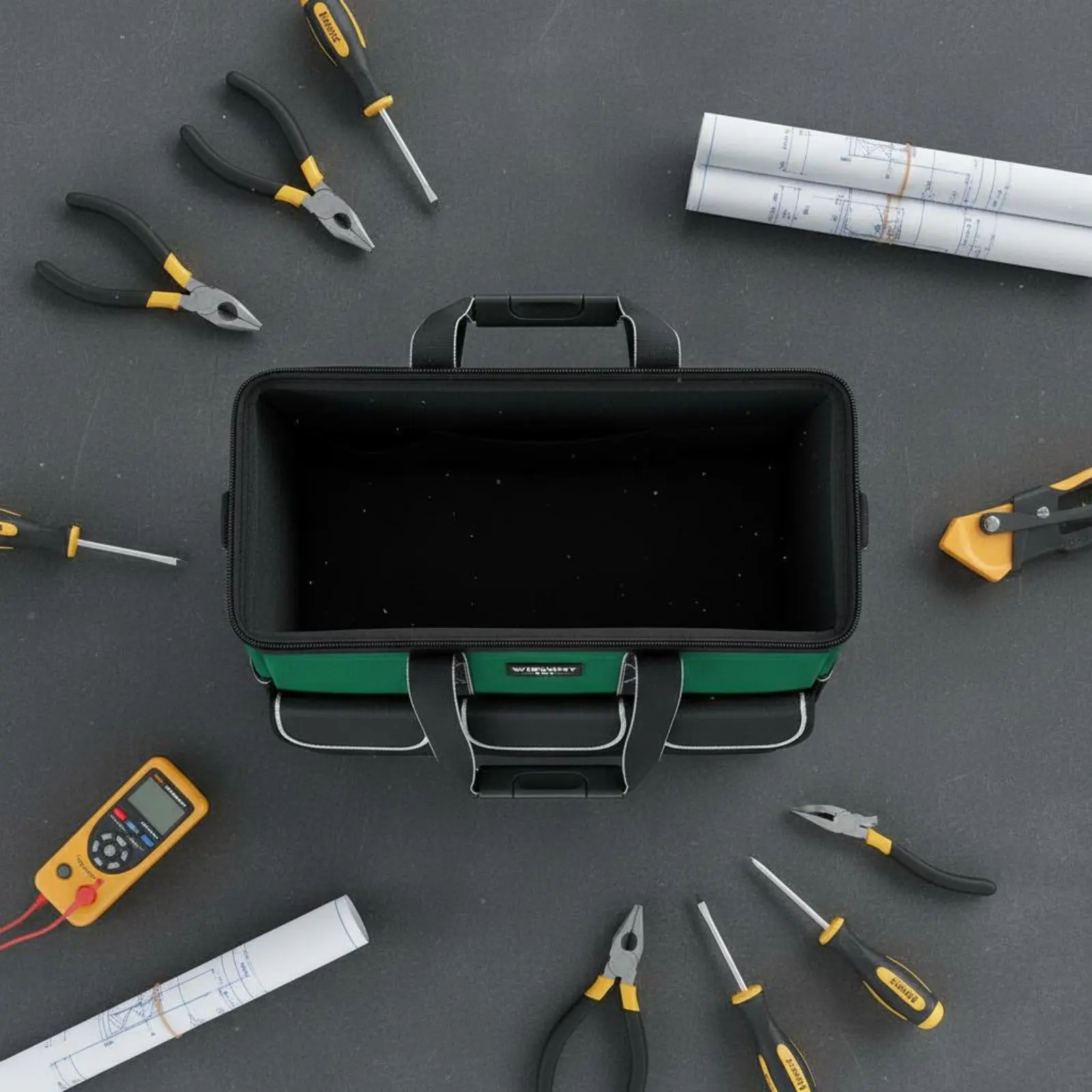 

Square Tool Bag Wear-Resistant Heavy Duty Tool Bag Thickened Sturdy for Electricians, Job Site, Workshop