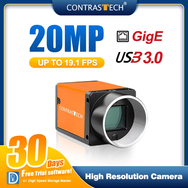 High Resolution 20MP IMX183 GigE USB3.0 Rolling Shutter Area Scan Camera acA5472-17um for Machine Vision Inspection Contrastech