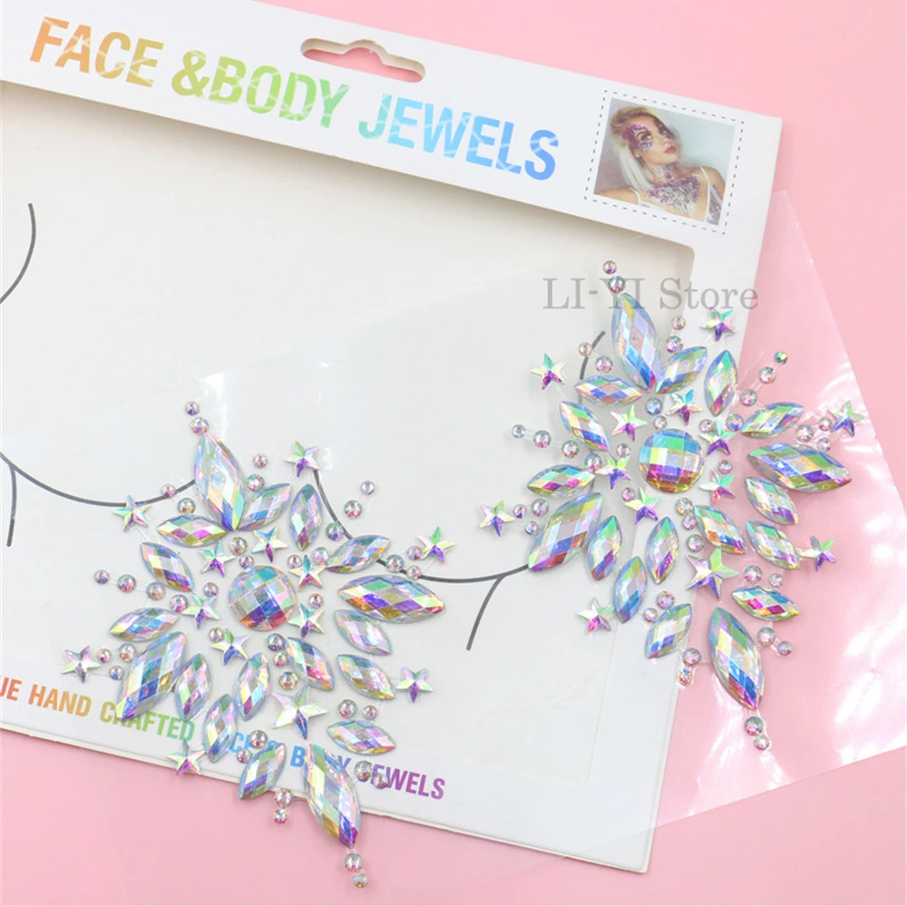 Sexy Crystal Nipple Cover Bra Stickers Adhesive Diamond Beads Breast Pasties Shiny Tattoo Sticker Body Tape Tattoo Stickers