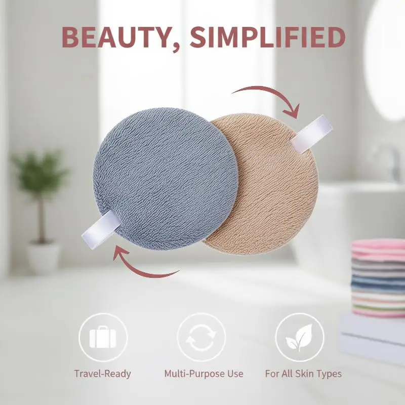 Reusable Washable Makeup Remover Pads 8cm Heart Shape Absorbent Soft Face Cleansing Pad for Daily Beauty Routine