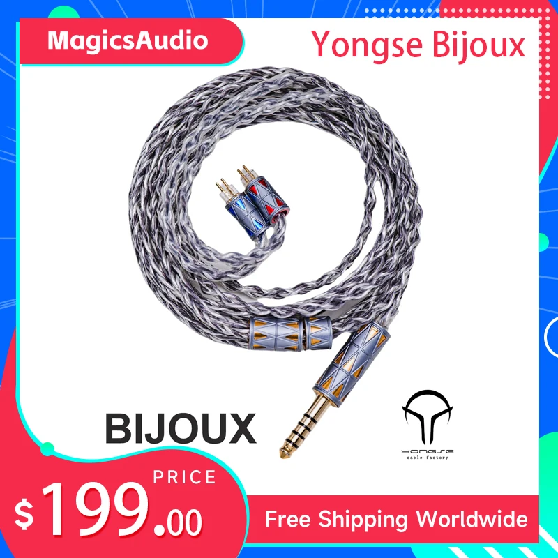 

Yongse Bijoux Flagship 26AWG 7N Silver-plated OCC Litz Earphones Upgrade Cable For Bravery Winter NEKO KATO P8 SA6 Blessing3