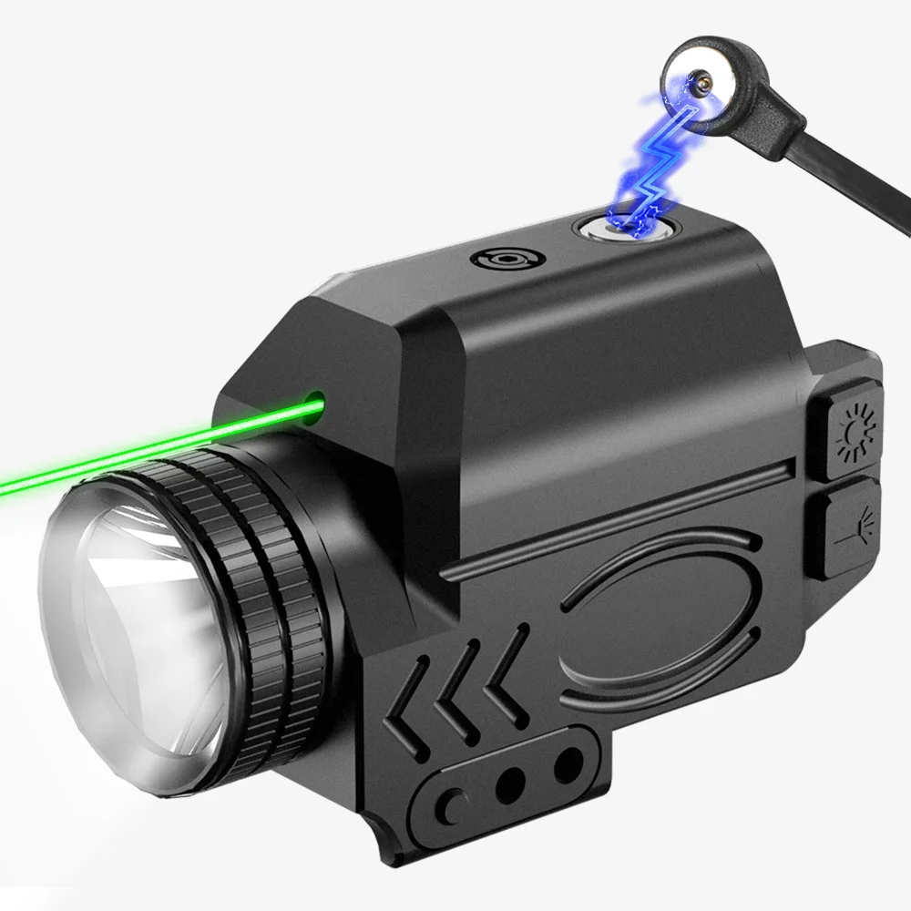 Outdoors Hunting Accessories 1000 Lumen Strobe Light Lamp And Glass Optical Lenses 520nm Green Laser Sight