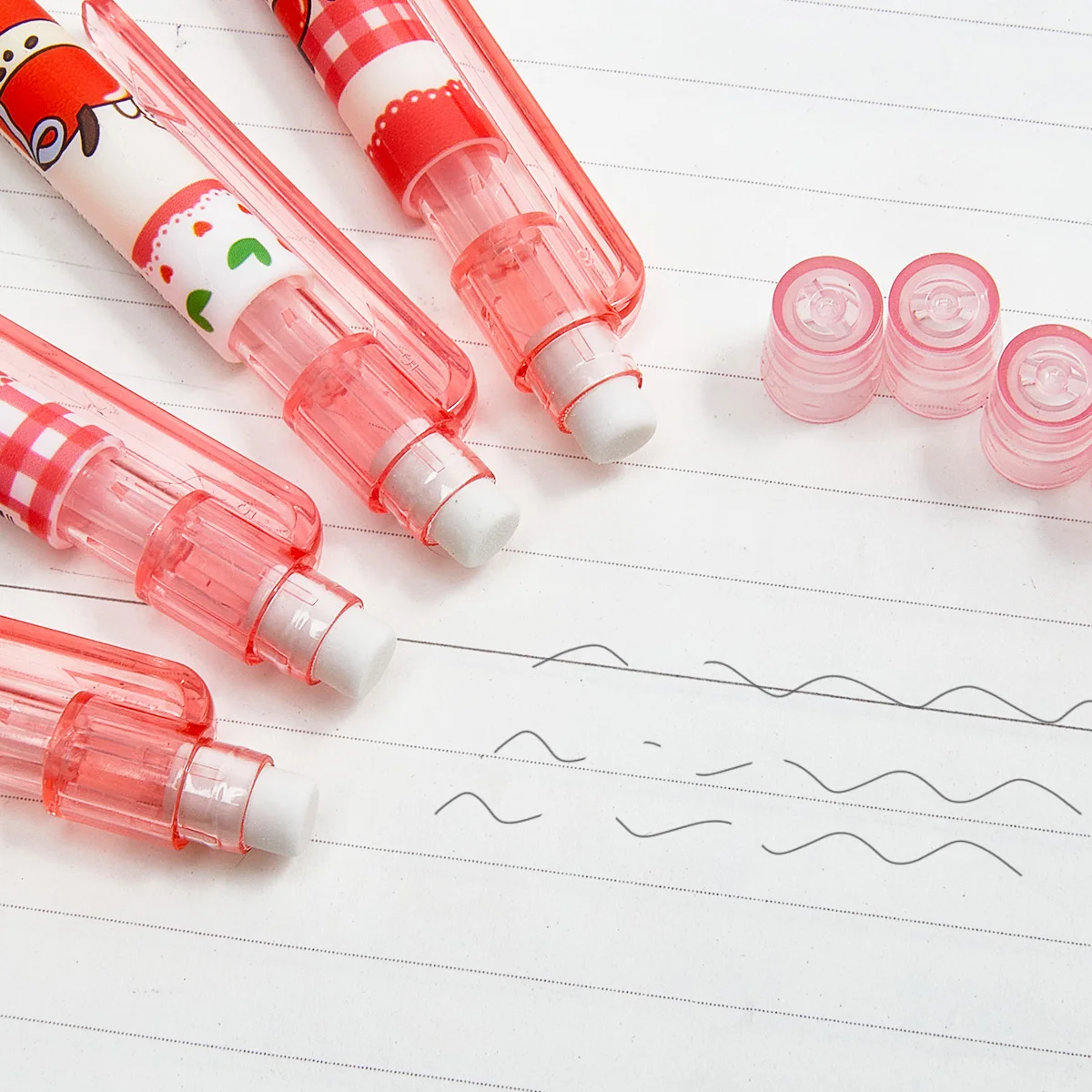 4 قطع أقلام رصاص ميكانيكية أوتوماتيكية مع ممحاة، أقلام رصاص قابلة للمسح 0.5 مم غير قابلة للكسر، مستلزمات مدرسية، هدايا العودة إلى المدرسة