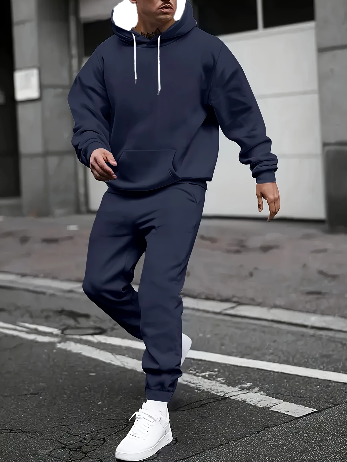 

Autumn and Winter Men's Hoodie Set Men Sports and Leisure Hoodie Set Solid Color 3D Hoodie Set Quick Drying and Breathable