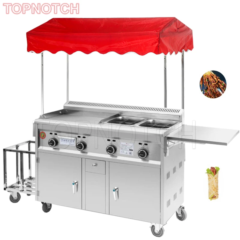 Upgrade Commercial Gas Snack Car Mobile Food Gourmet Fast Cart