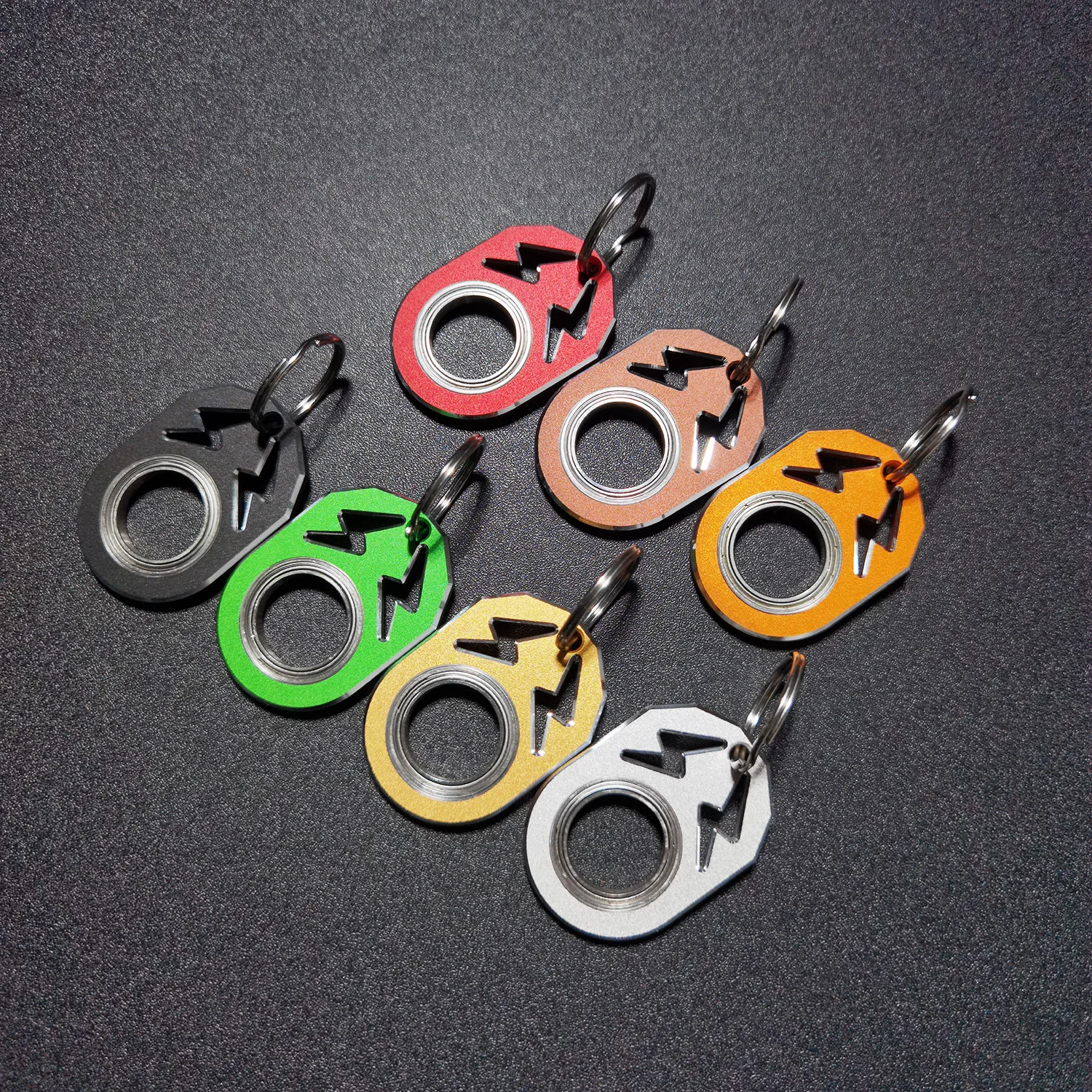 1pc Keychain Spinners Anxiety Stress Relief Metal Fidget Toys Spinning Keyring Antistress Finger Relieve Boredom Party Gift