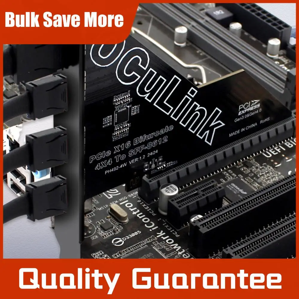 1 PC PCIe X16 To SFF 8611&8612 Adapter Card PCIE 16x To Oculink SFF-8612 & 861 Adapter Support PCle4.0 for  Os/Windows/Linux
