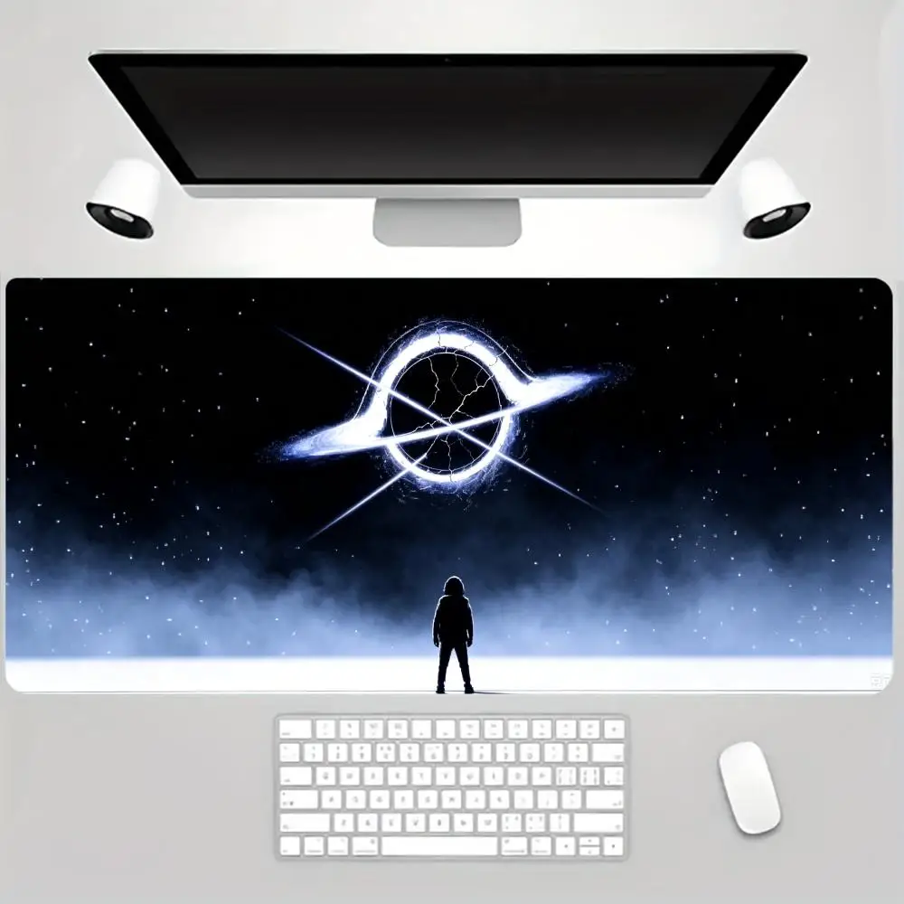 Large Gaming Mouse Pad Moon Phase Solar System Planet Cosmic Pattern Non-Slip Rubber Desk Mat Keyboard Mat for PC Gaming Office