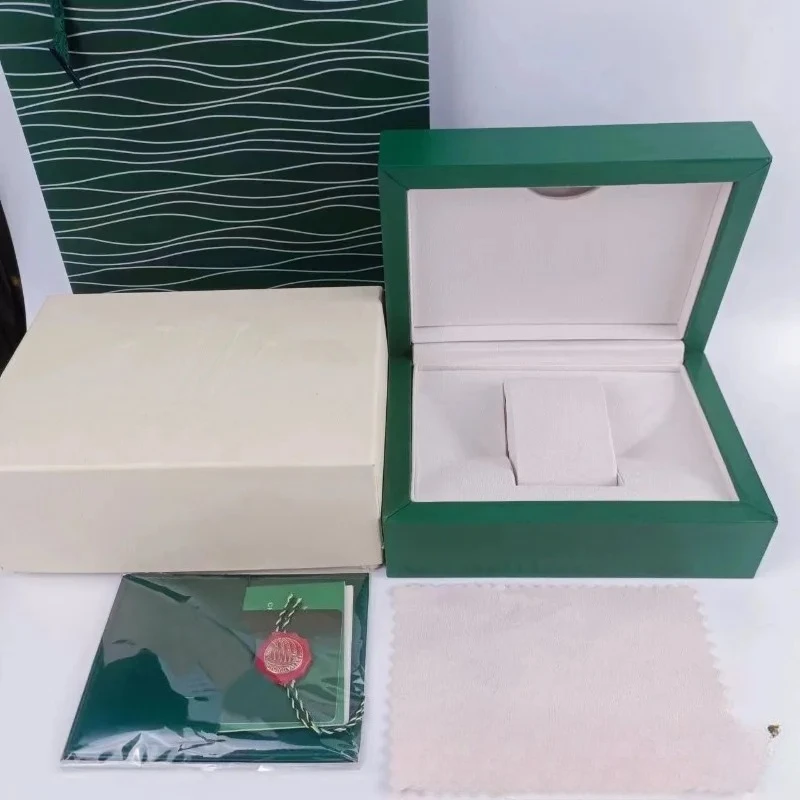 

High-end original watch box, luxury watch box, green wave-patterned watch packaging box