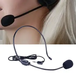 New Portable Wired Microphone 3.5mm Plug Flexible Headset Microphone Video Recording Head-mounted Speech Headset Mic