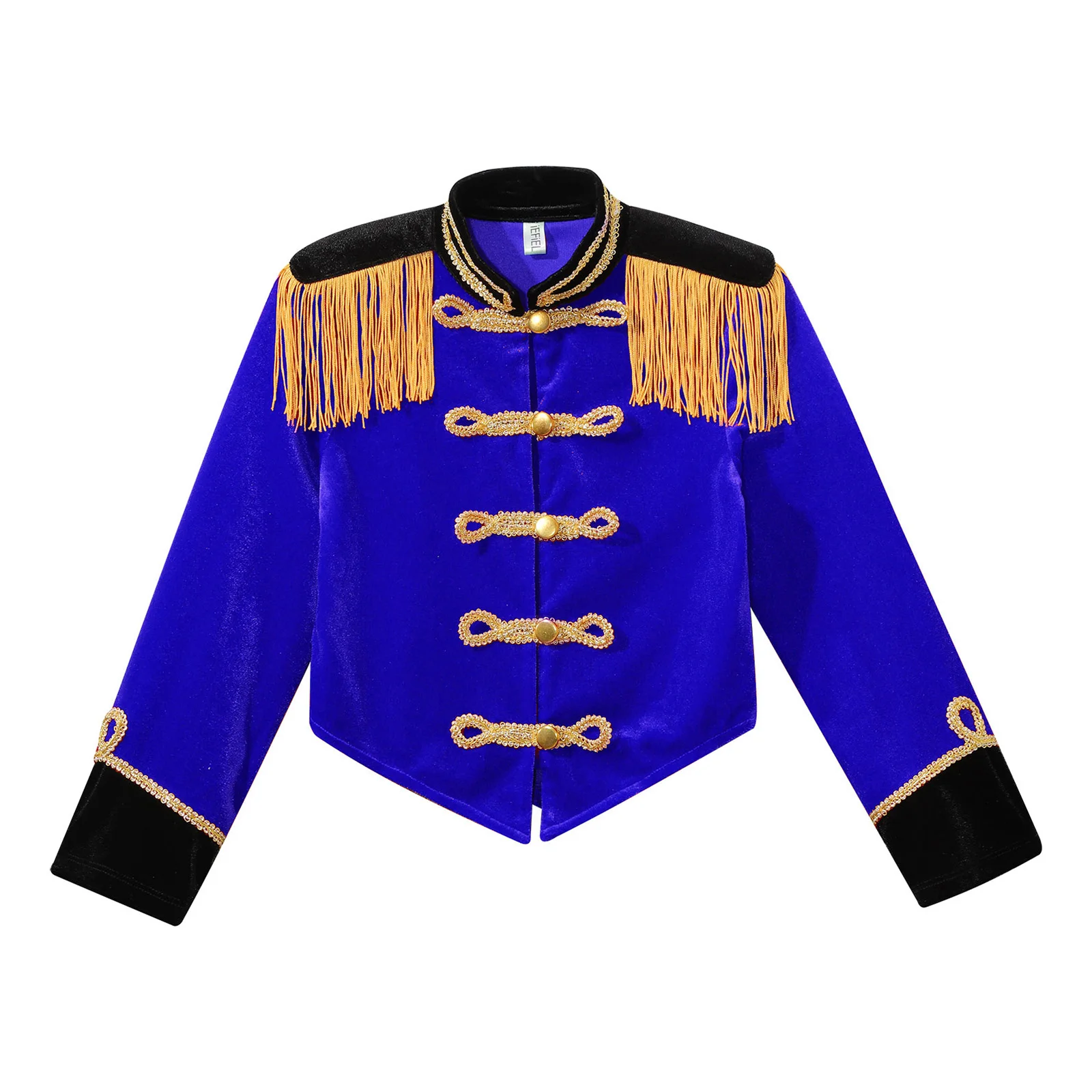 Kids Girls Circus Ringmaster Costume manica lunga frangia nappa Epaulet Jacket Ringleader batterista Cosplay Performance Costume