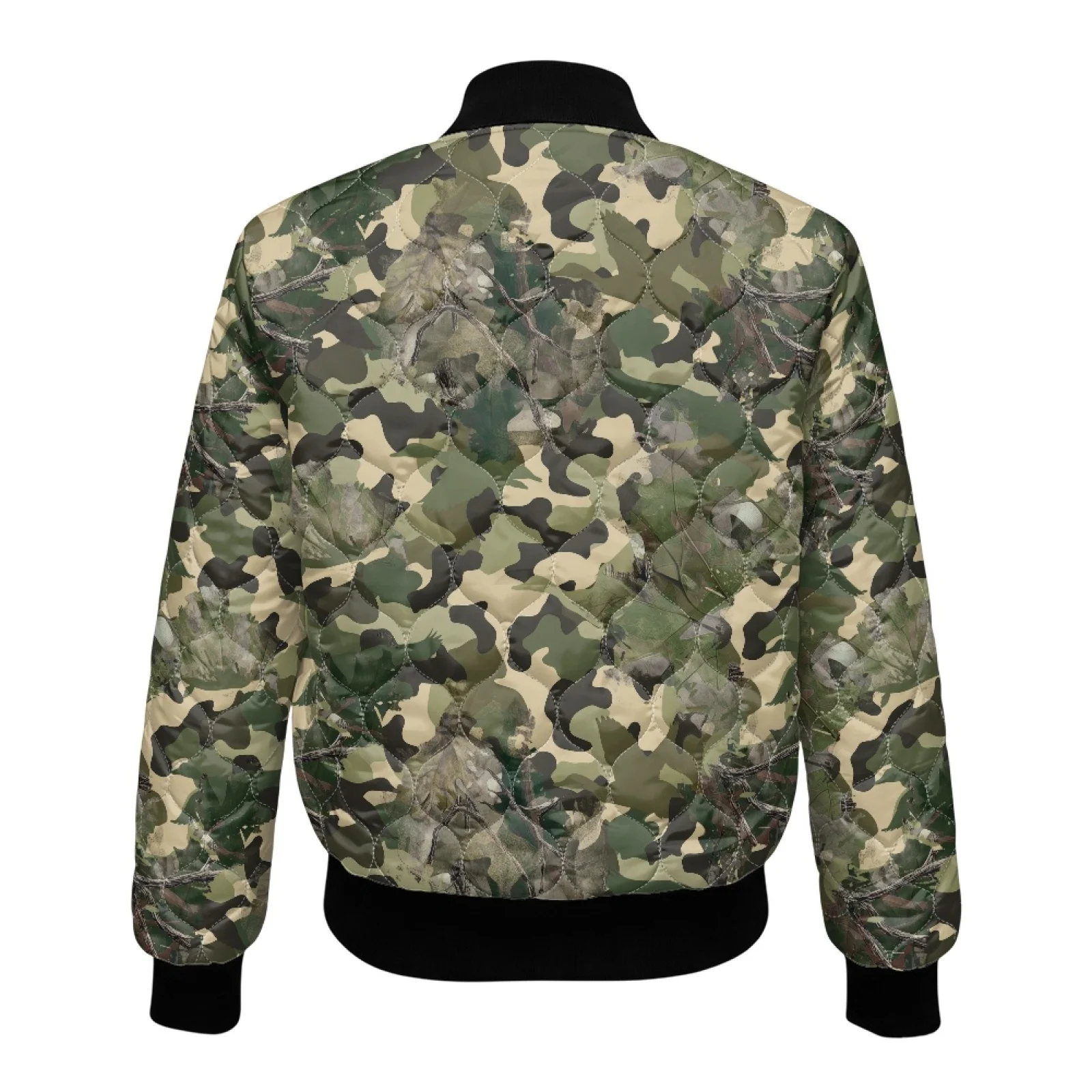PENSTROLL Camouflage Print Women Long Sleeve Warm Padded Zipper Outer Coat Water-Resistant Winter Quilted Jackets for Work