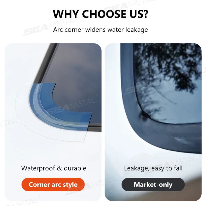 BLALION 3/6M Car Sunroof Edge Waterproof Sealing Strip Transparent Noise Reducing High Temperature Resistant Sunroof Sealing Kit