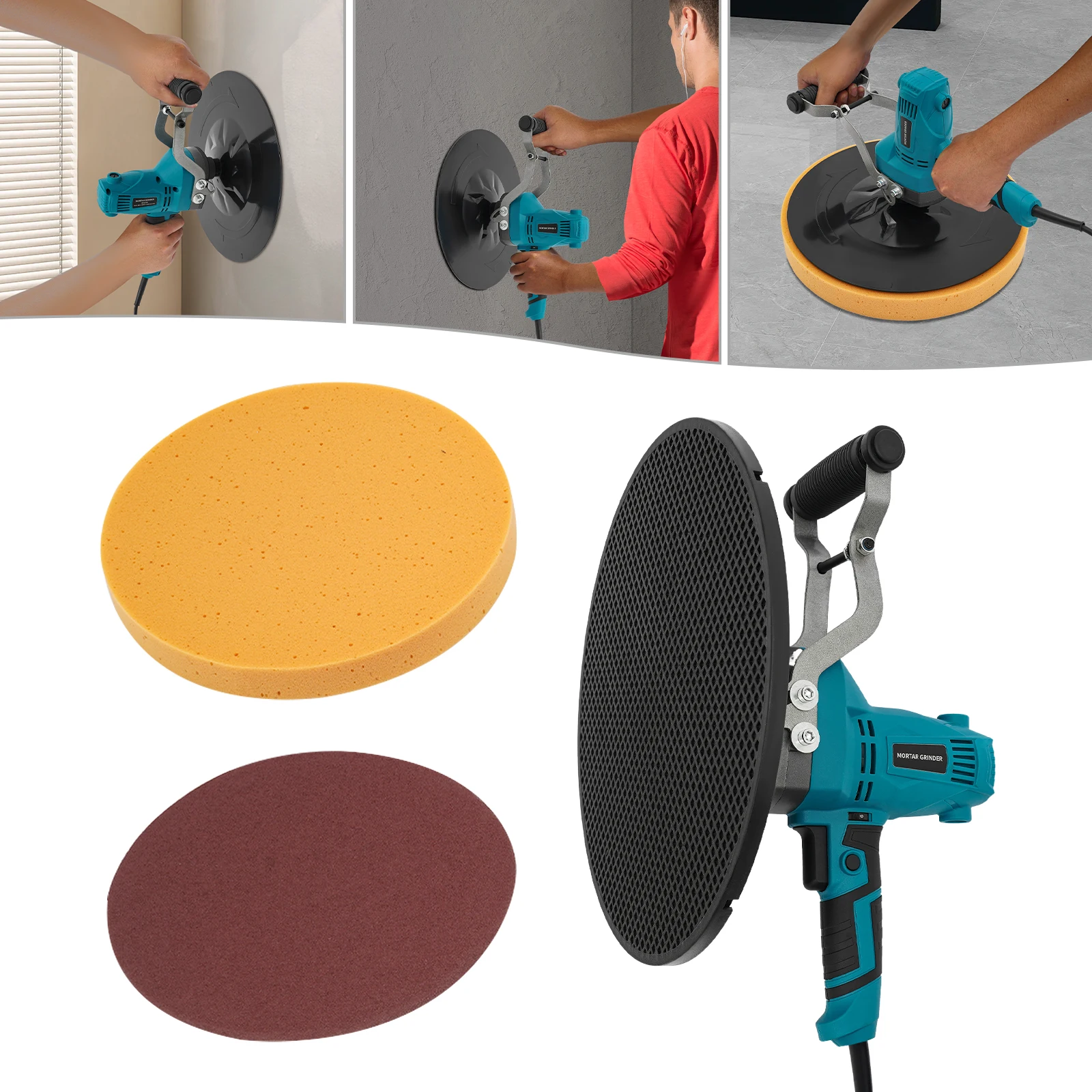 850W Electric Sander Handheld Grinding Grinder Wall Smoothing Polishing Machine 110V  6 Gears Adjustable Speed Polisher for Ceilings, Floors, Internal Walls