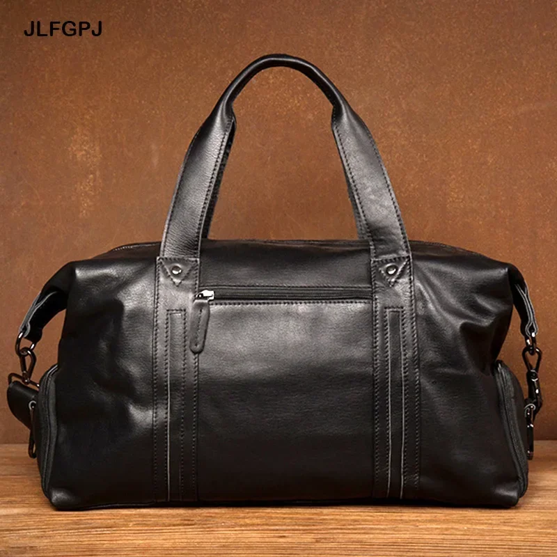 Men's New Genuine Leather Travel Handbag Top Layer Leather Large Capacity Business Leisure Outdoor Cross Body Computer Bag