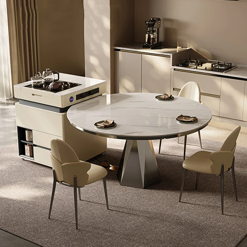 #Round Chairs Dining Table Kitchen Console Nordic Luxury Dining Table Living Room Space Saving Mesas De Comedor Home Furniture