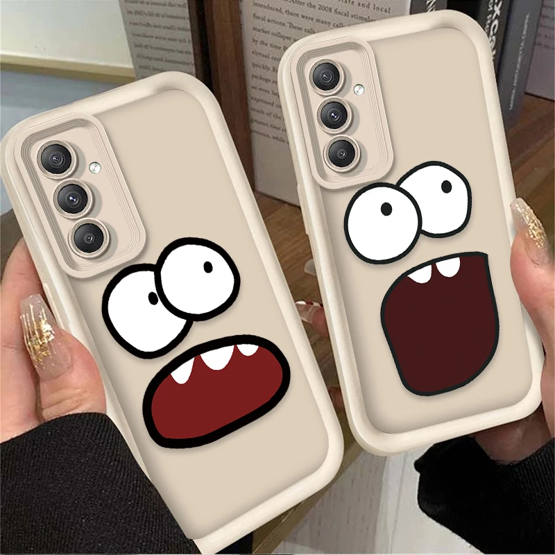 Cartoon Three Buckteeth Expression Soft Case for Samsung Galaxy S25 S24 S23 Ultra S22 S21 Plus FE 5G A54 A34 A14 A73 A53 A33 5G