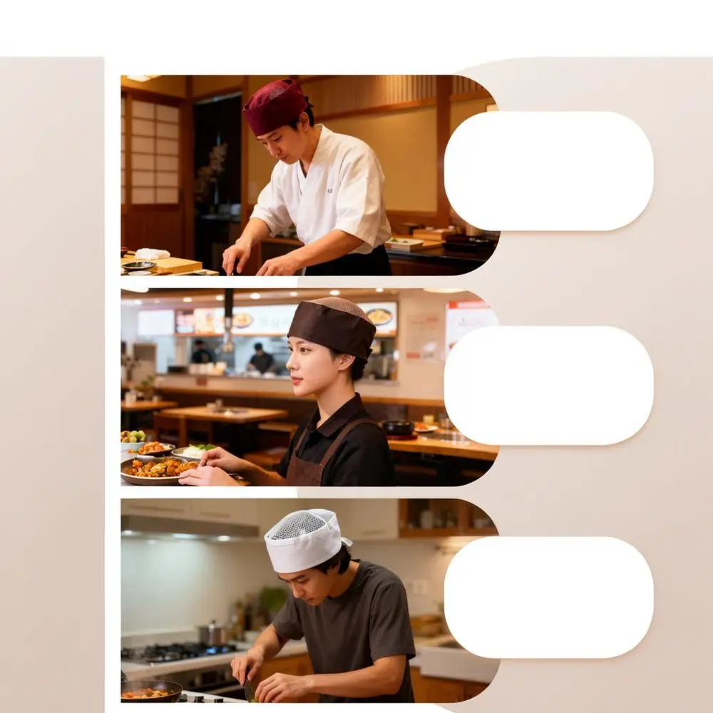 Japanese Style Kitchen Hat Chef Cap Unisex Restaurant Work Headwear Professional Cooking Food Service Adjustable Breathable Cap