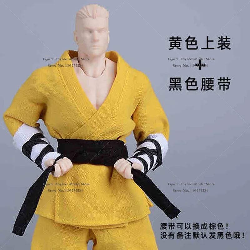 Romankey 1/12 Man Soldier Monk Jiang Hu Kung Fu Practicing Exercise Clothes Set Accessory Belt Ornament Toys For 6