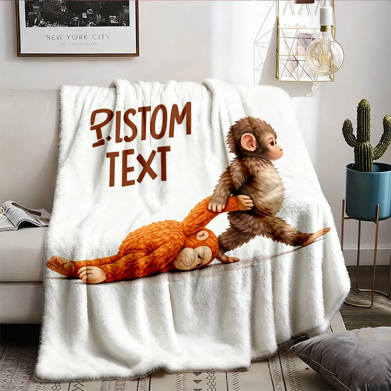 Monkey Punch Ultimately I Have To Be Brave Flannel Blanket, Funny Ironic Animal Flannel Throw