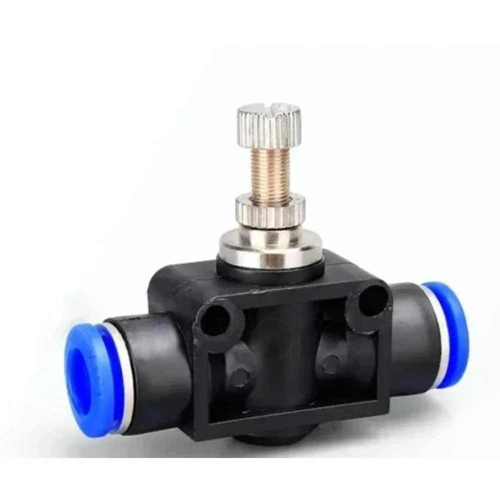 BUC HVFF SA 4 6 8 10 12 14mm OD Tube Push To Connect Pneumatic Fitting Hand Turn Switch Manual Current-limiting Ball Valve