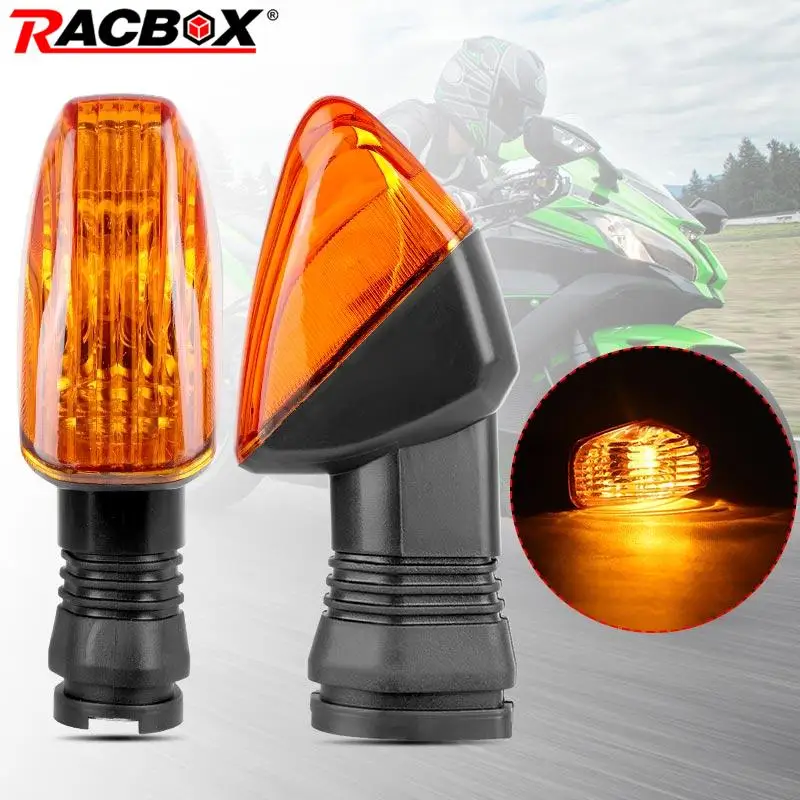 2x Motorcycle Front Rear Turn Signal Indicator Lights Flasher Amber For KAWASAKI NINJA ZX-6R ZX-10R ZX-10RR 1000 650R Z1000 Z750