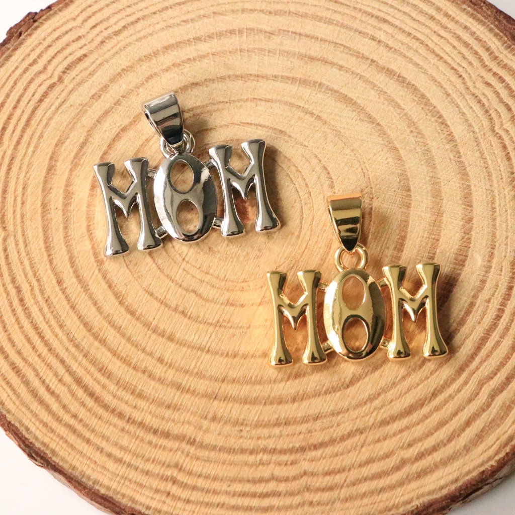 

4pcs-20*11mm MOM Charms with Rhinestone Fit for Bracelet Necklace Bangle Making DIY Jewelry Gift