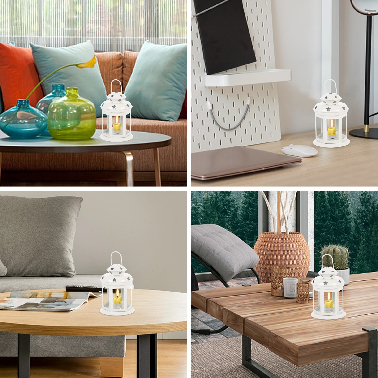 1Pcs Star Design Iron Candlestick Glass Holder Decorative Table Stand for Home Cafe Restaurant Warm Atmosphere