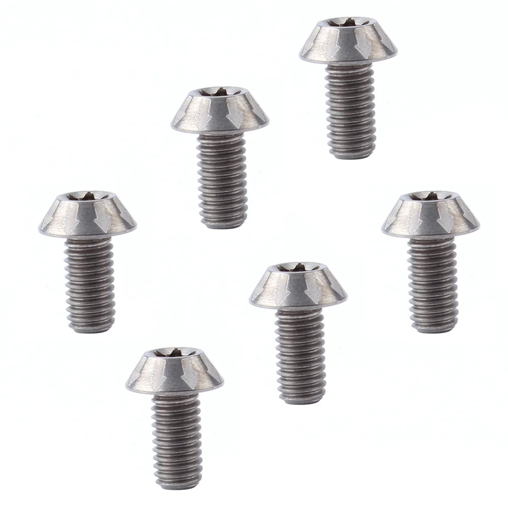 

6 PCS Mountain Bike Disc Rotor Screws Titanium Alloy Brake Disc Screws (Silver) bike rotor screw brake rotor screw