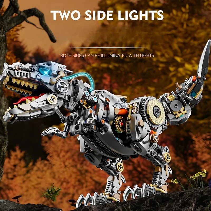 نموذج مكعبات بناء تيرانوصور ريكس الجديد، لعبة مكعبات بناء للأطفال على شكل ديناصور شبه ميكانيكي، هدية للأطفال يمكنك صنعها بنفسك #3