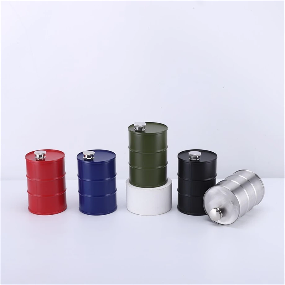 

100pcs/Lot 25oz 750ml Wine Hip Flask Barrel Shape 18/8 Stainless Steel Whisky Pocket Bottle Cup Mug Alcohol Kettle Copper Lid