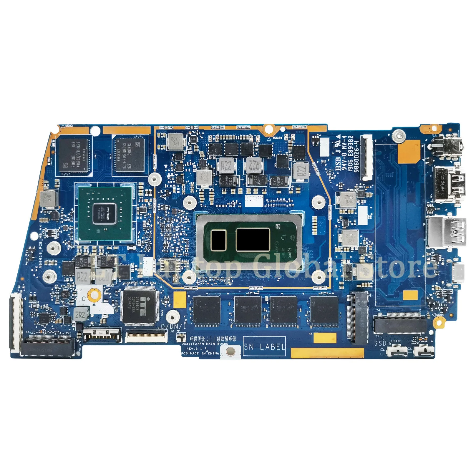 Imagem -02 - Placa-mãe Ux431fn para Laptop Asus Ux431fl Ux431flc X431fn Rx431fn Bx431fn Placa-mãe i3 i5 i7 8th Gen 4g 8g 16gb Ram Ddr4