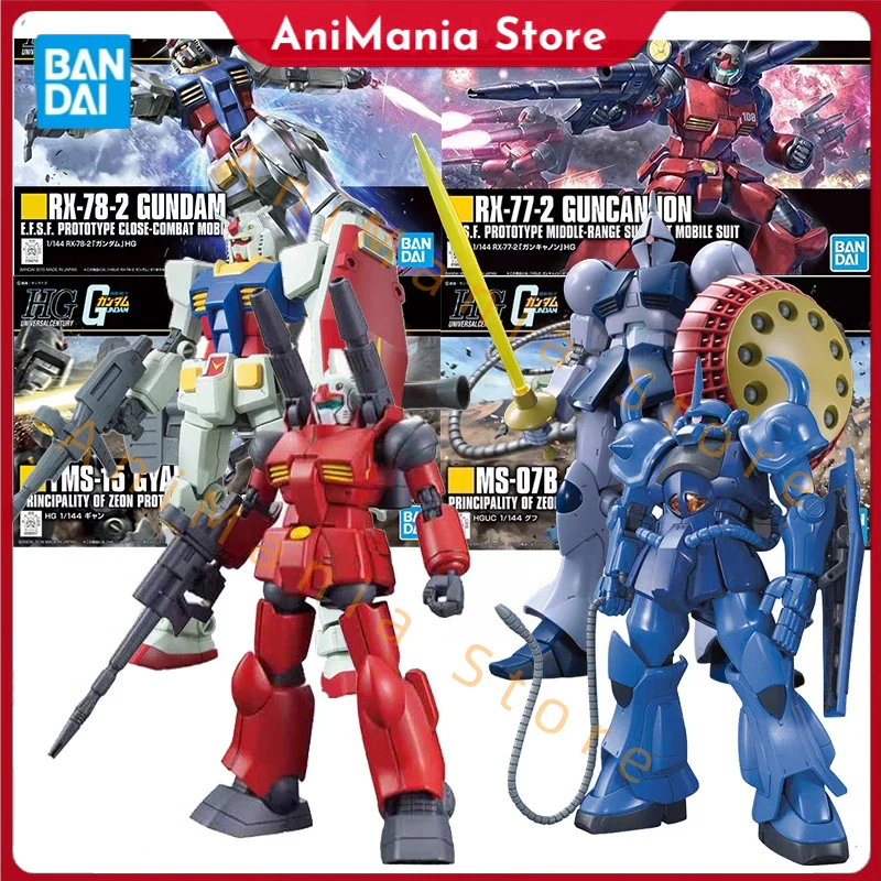 

Bandai Gundam Model Kit HGUC Gyan Gouf RX-78-2 Guncannon Action Figure Gunpla Building Kit Gundam Collectibles Anime Figures Toy