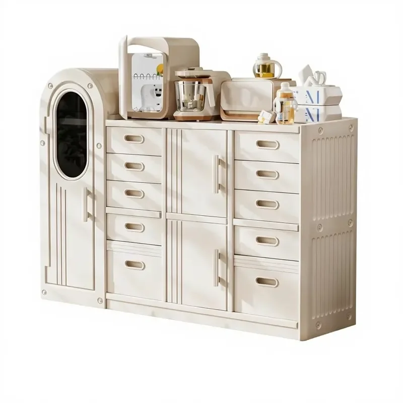 Modern Minimalist Plastic Storage Cabinet for Kids Toys and Baby Items Large Capacity Easy Assembly Home Organization Box