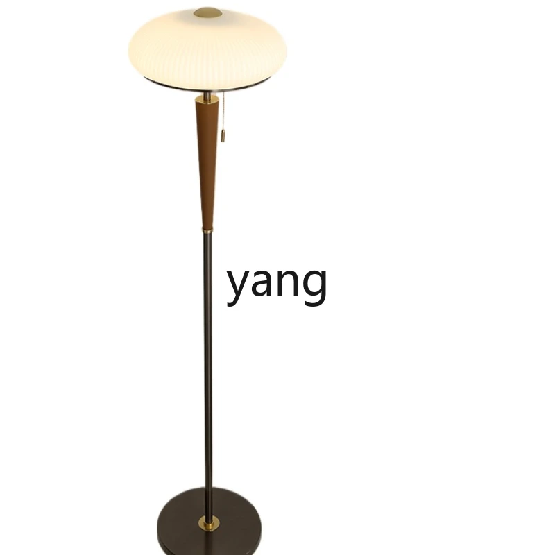 Yjq Mid-Ancient Floor Lamp Living Room Full Spectrum Vertical Lamp Pull Switch Bedroom Study Lamp