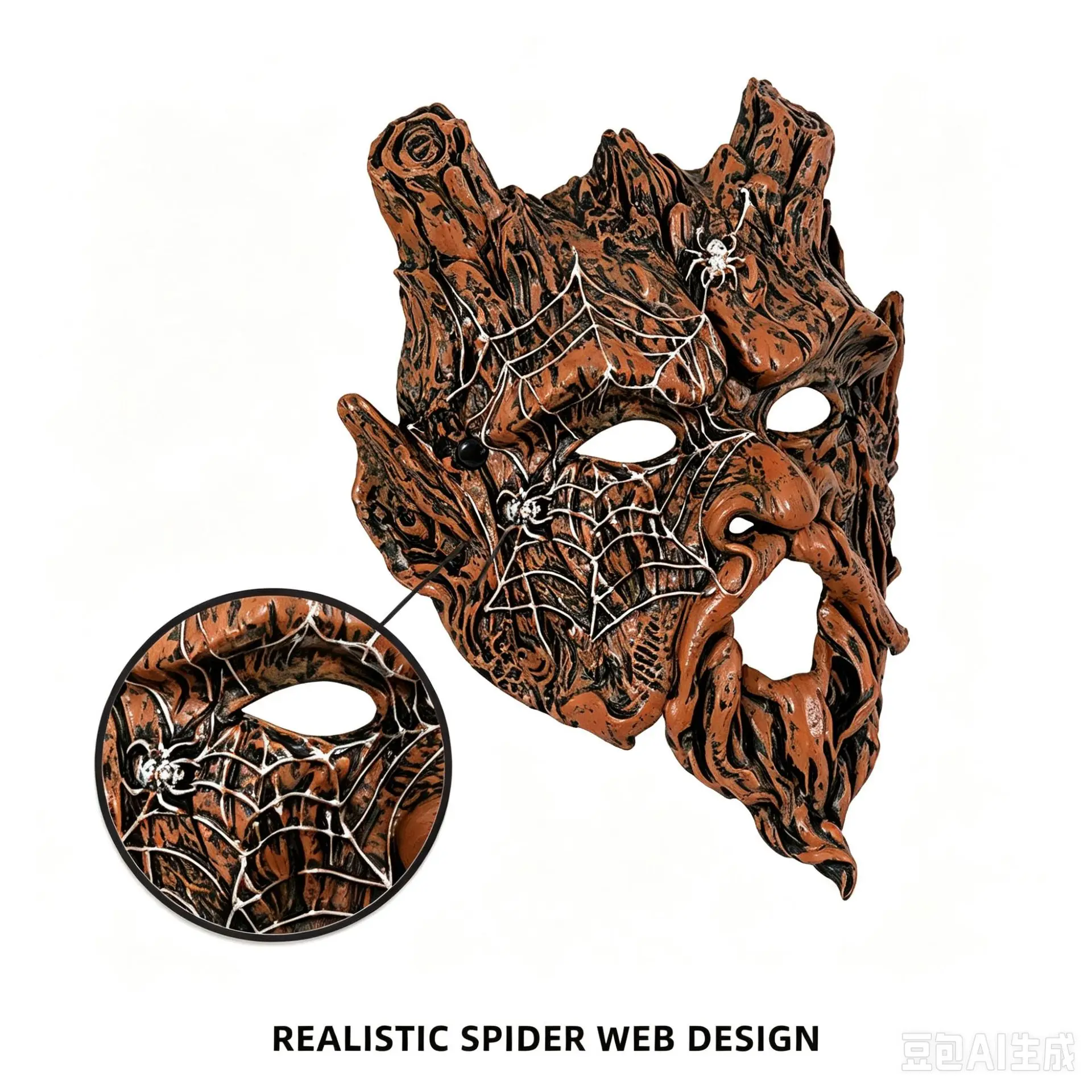 Tree Monster Mask Half Face Cover Funny Halloween Masquerade Party Cosplay Costume Props Accessories