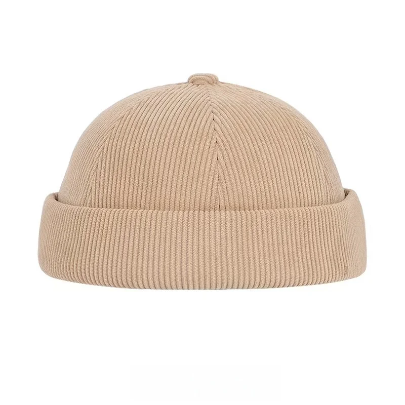 2025, neue Mode, lässig, einfarbig, Cord, minimalistisch, einfarbig, Unisex, randlos, Herbst und Winter, winddichte Beanie – Detail 5