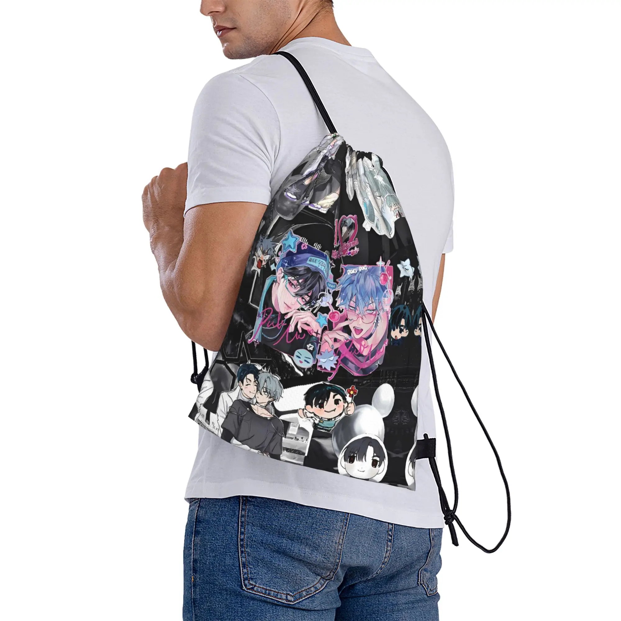 Alien Stage Till Ivan Mange Drawstring Bag Retro Outdoor Beach Backpacks For Women Large Sackpack String Bags