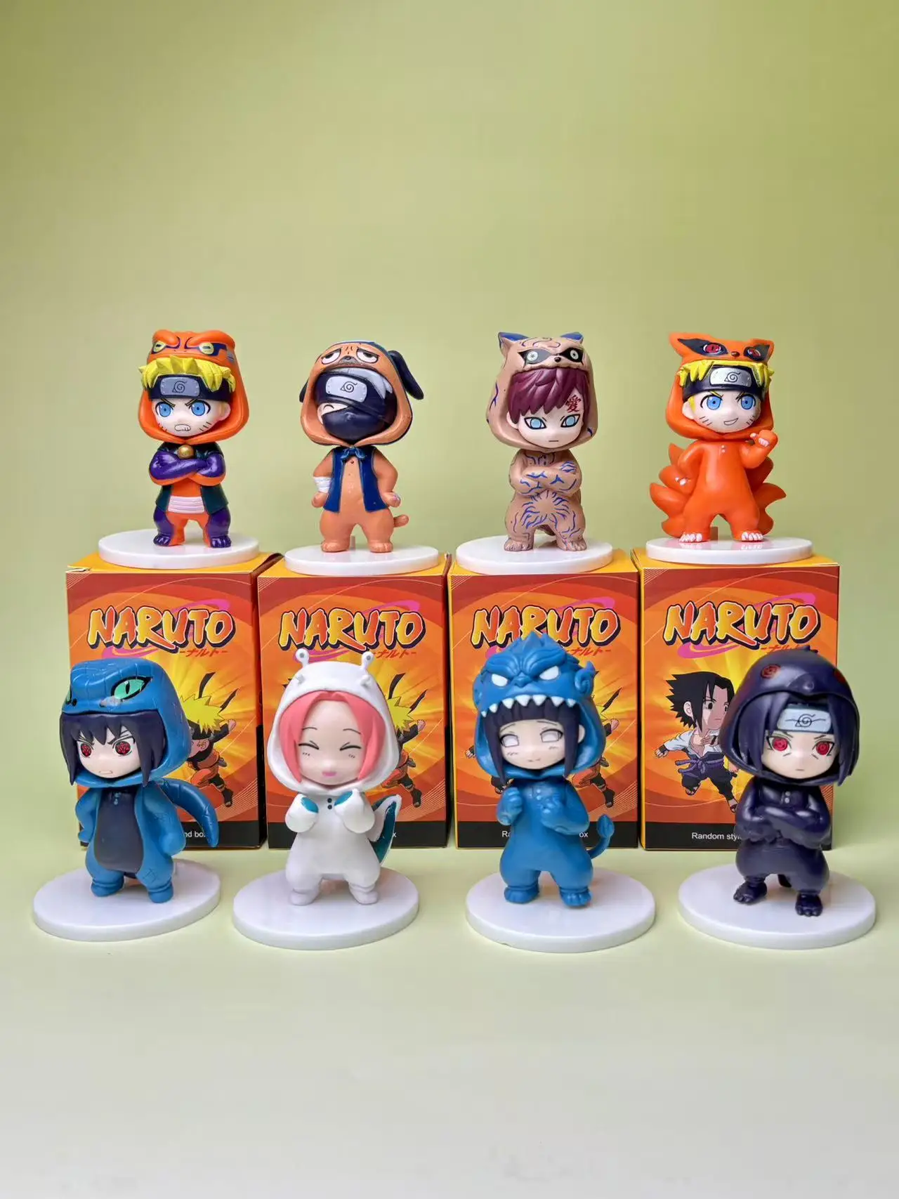 En stock Naruto Bnfigureq Pajamars Series Caja ciega Figuras de acción Modelo Sasuke Kakashi Diseño de disfraz Decoración Juguete de regalo!!