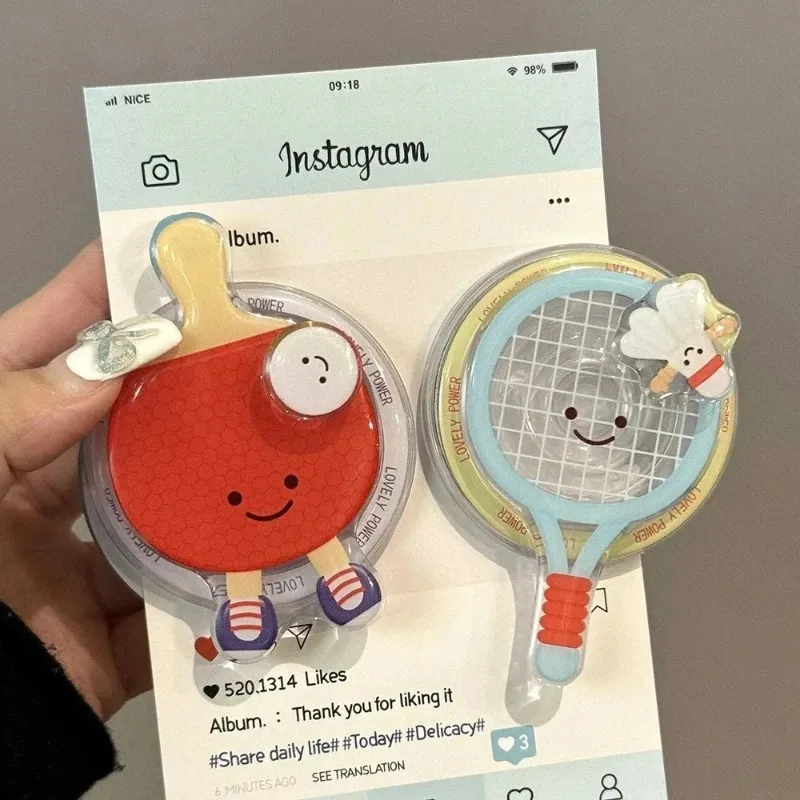 Cute Table Tennis Racket Rotating Magnetic Stand Universal Phone Stand Drama Chasing Artifact view 4