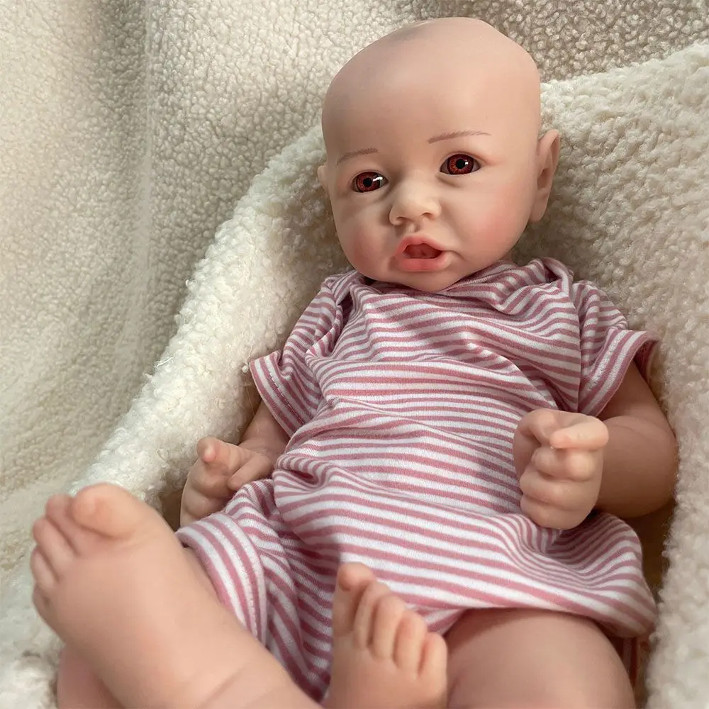 18 pouces silicone souple Reborn Doll réaliste Marshmallow nouveau - né Reborn girl lavable Doll Emotional Companion