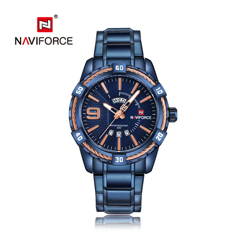 Top Brand NAVIFORCE Fashion Men Watches Waterproof Quartz Wristwatches Male Clock With Box Set For Sale Relogio Masculino