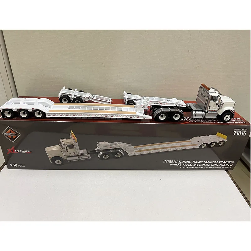 DM Diecast 1:50 Scale HX520 & XL120 Tractor Flatbed Alloy Truck Model 71015 Collection Souvenir Display Ornaments