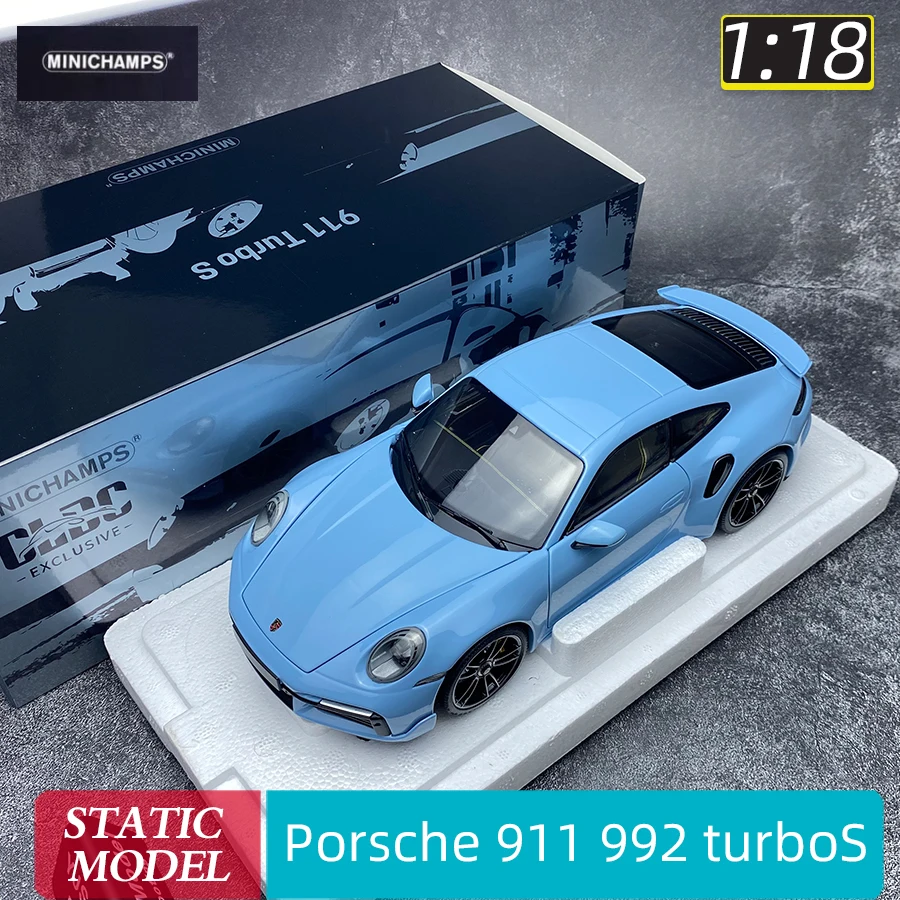 Minichamps 1:18 Porsche 911 992 turboS 2021 Alloy Full Open Car Model Collection Gift for Friends and Family