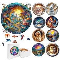 3D Mushroom Village Wooden Jigsaw Puzzle Montessori Games Puzzles Animal Toy for Adults Kids Exquisite Pattern Birthday Gift