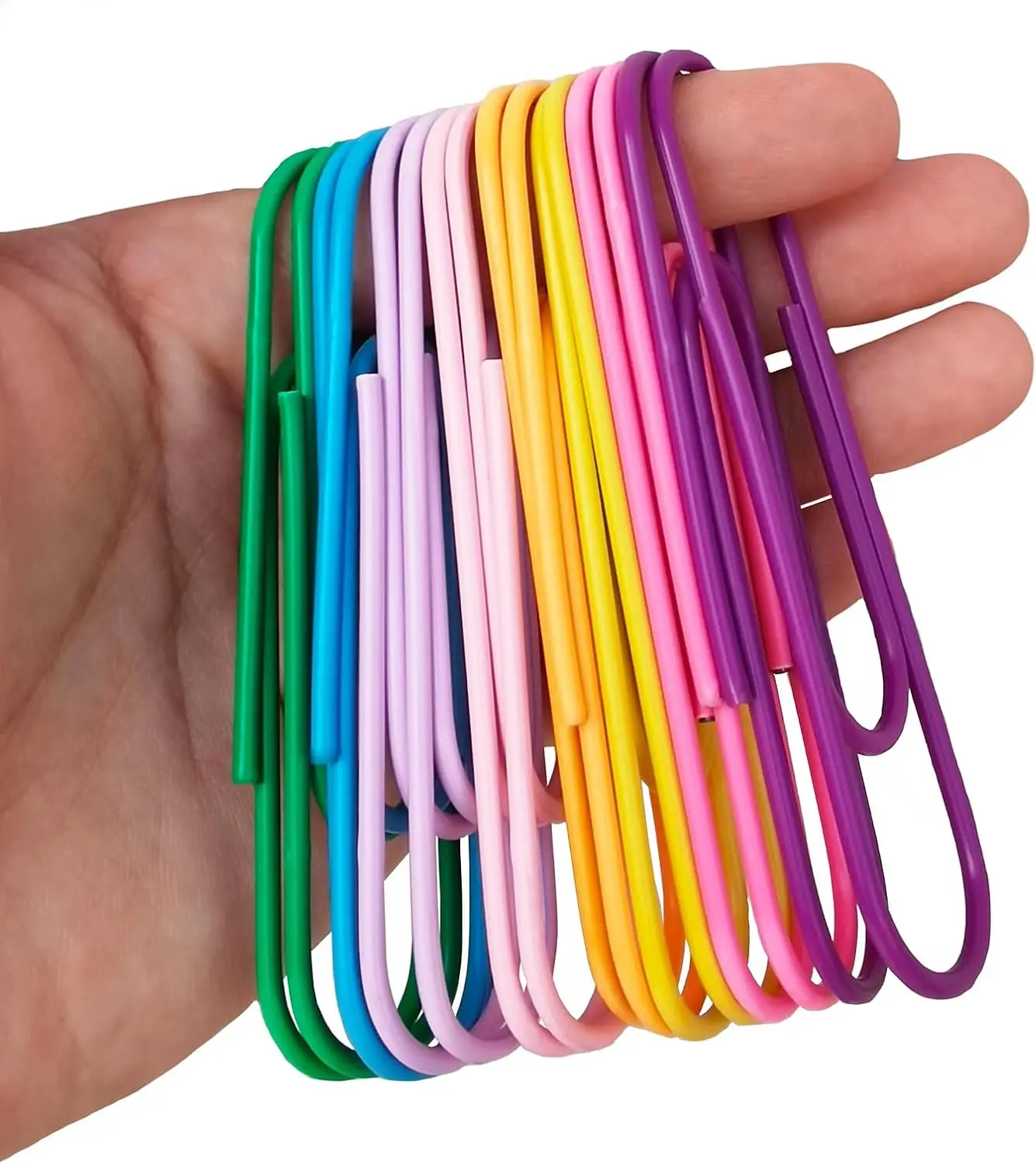 

40-Pack 4 Inches Mega Large Paper Clips, 8 Colors Assorted, 100mm, Cute Paperclips for Office School Supplies, Color-Coding